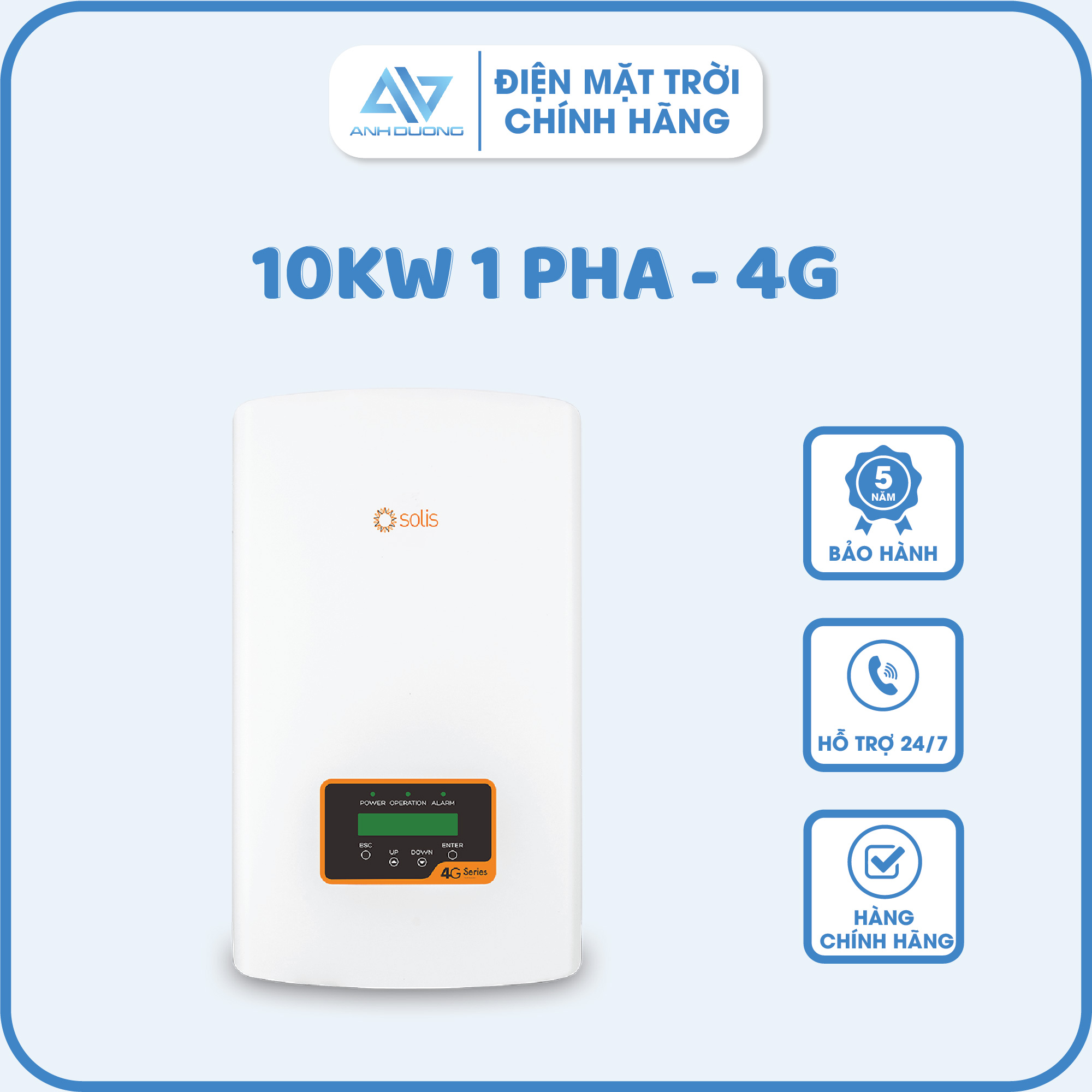 Inverter Solis 10KW 1 pha - 4G