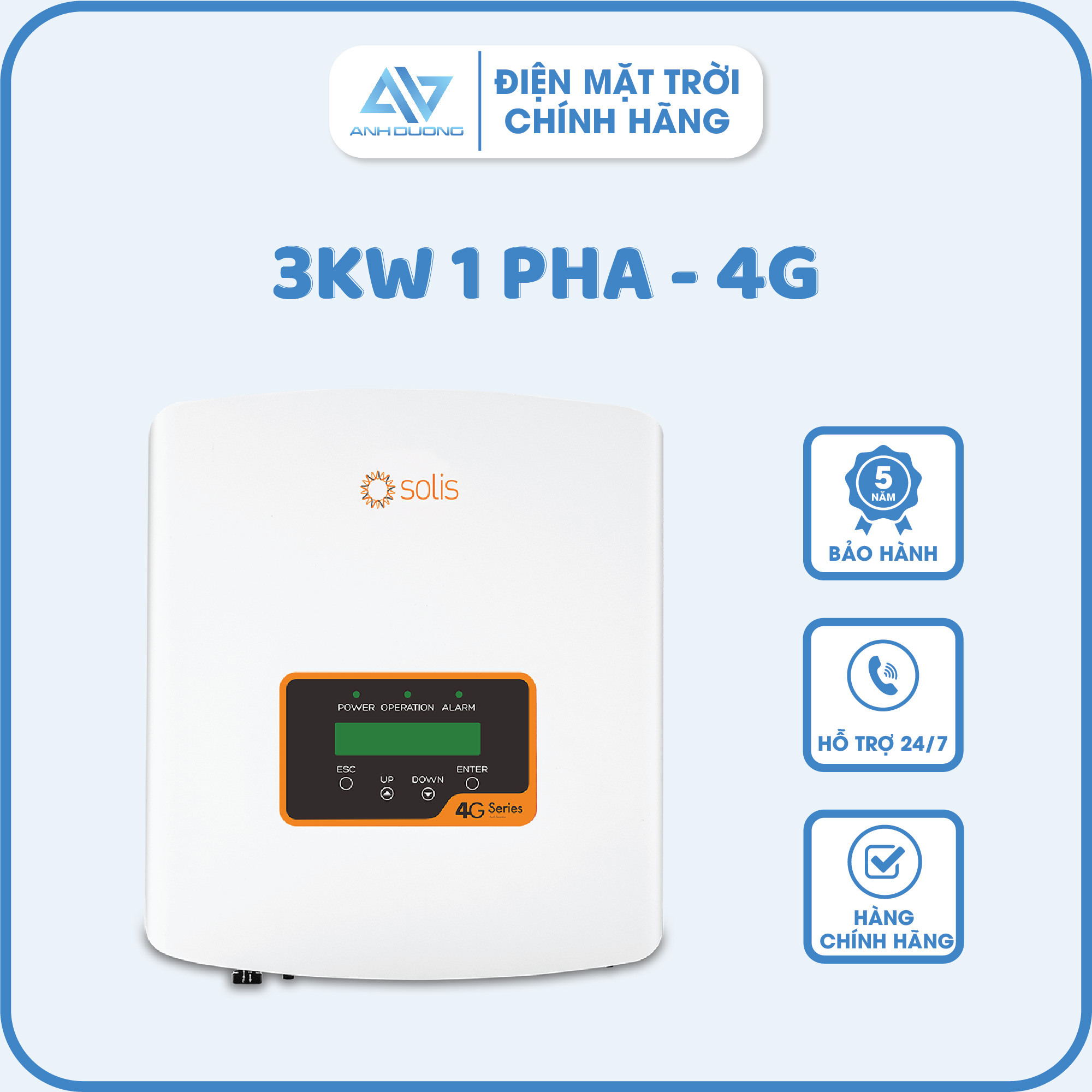 Inverter Solis mini 3KW 1 pha - 4G