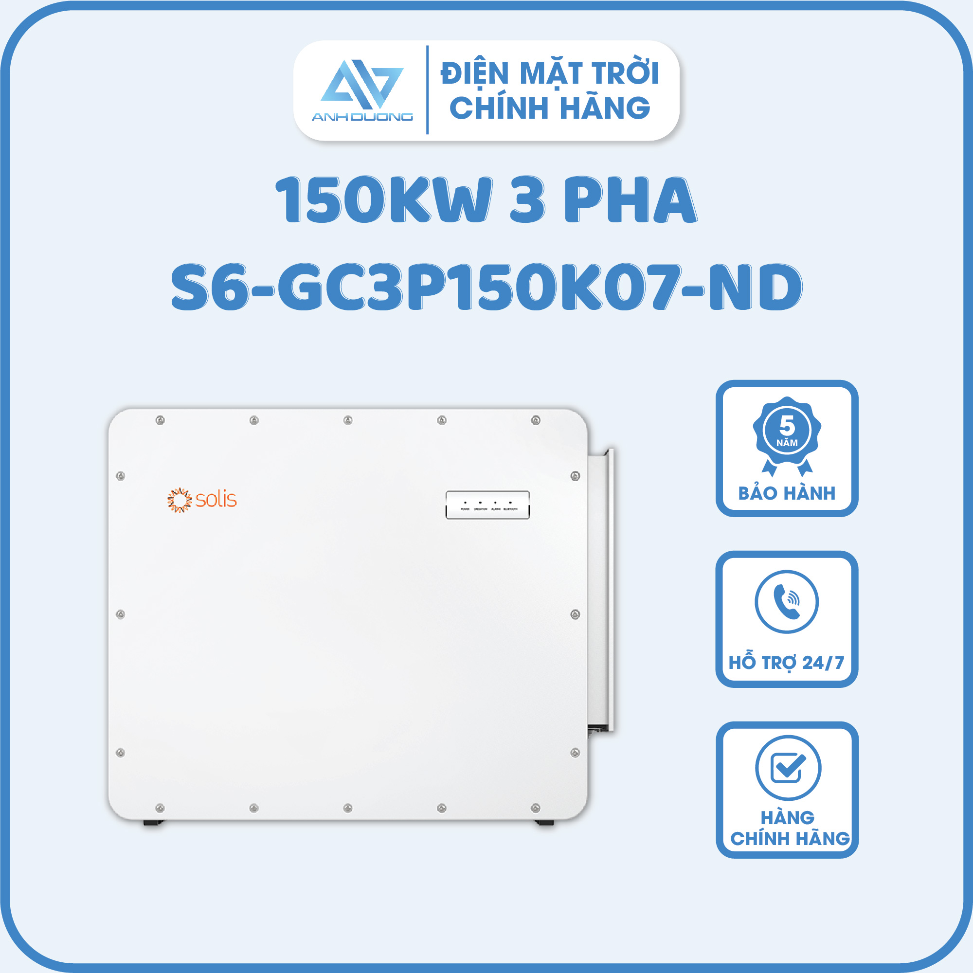 Inverter Solis 150KW 3 pha - S6-GC3P150K07-ND - Hùng Việt