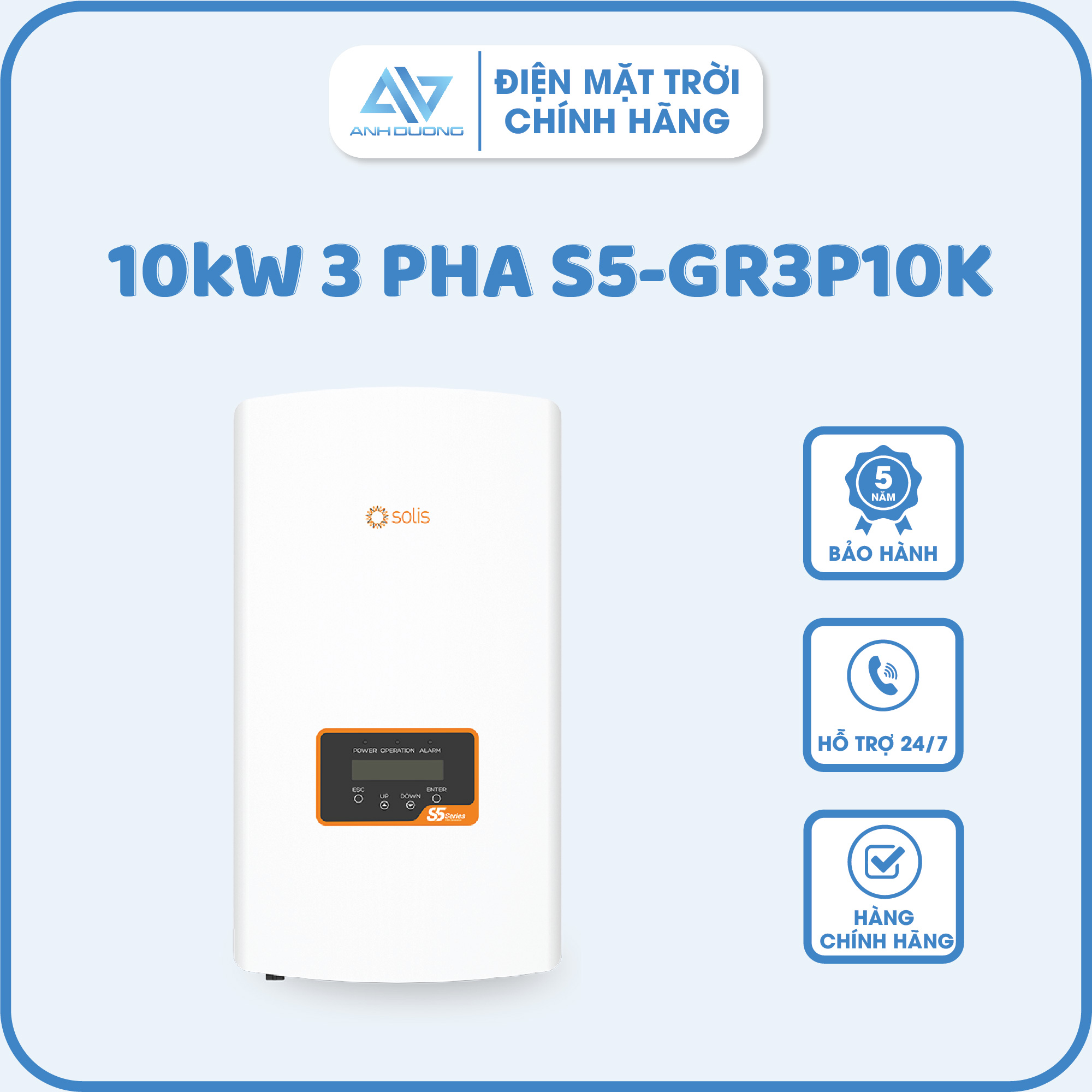 Inverter Solis 3 pha 10kW S5-GR3P10K - Inverter 10KW