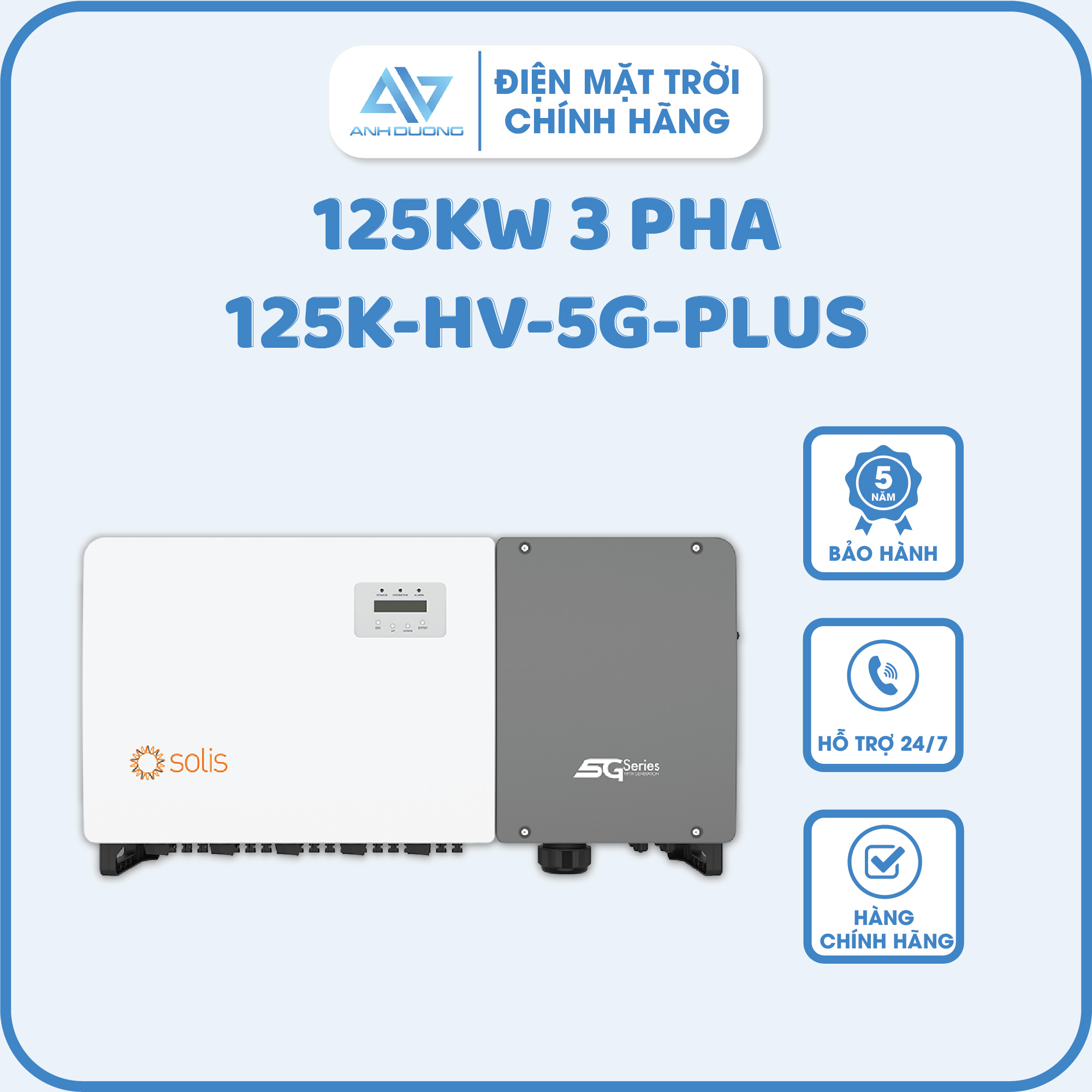 Inverter Solis 125KW 3 pha (125K-HV-5G-PLUS)