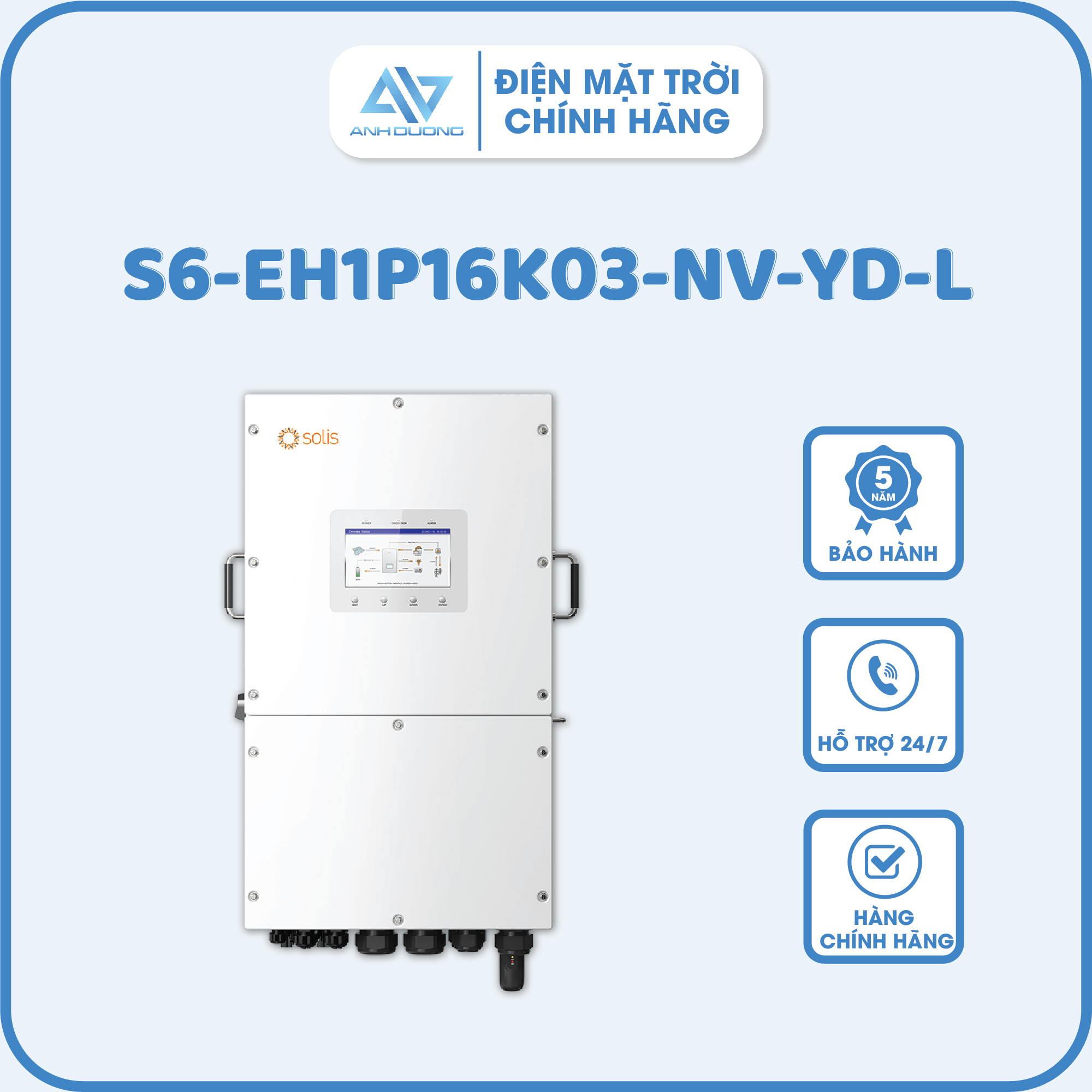 Inverter hybrid Solis S6-EH1P16K03-NV-YD-L - Inverter Hybrid Hùng Việt