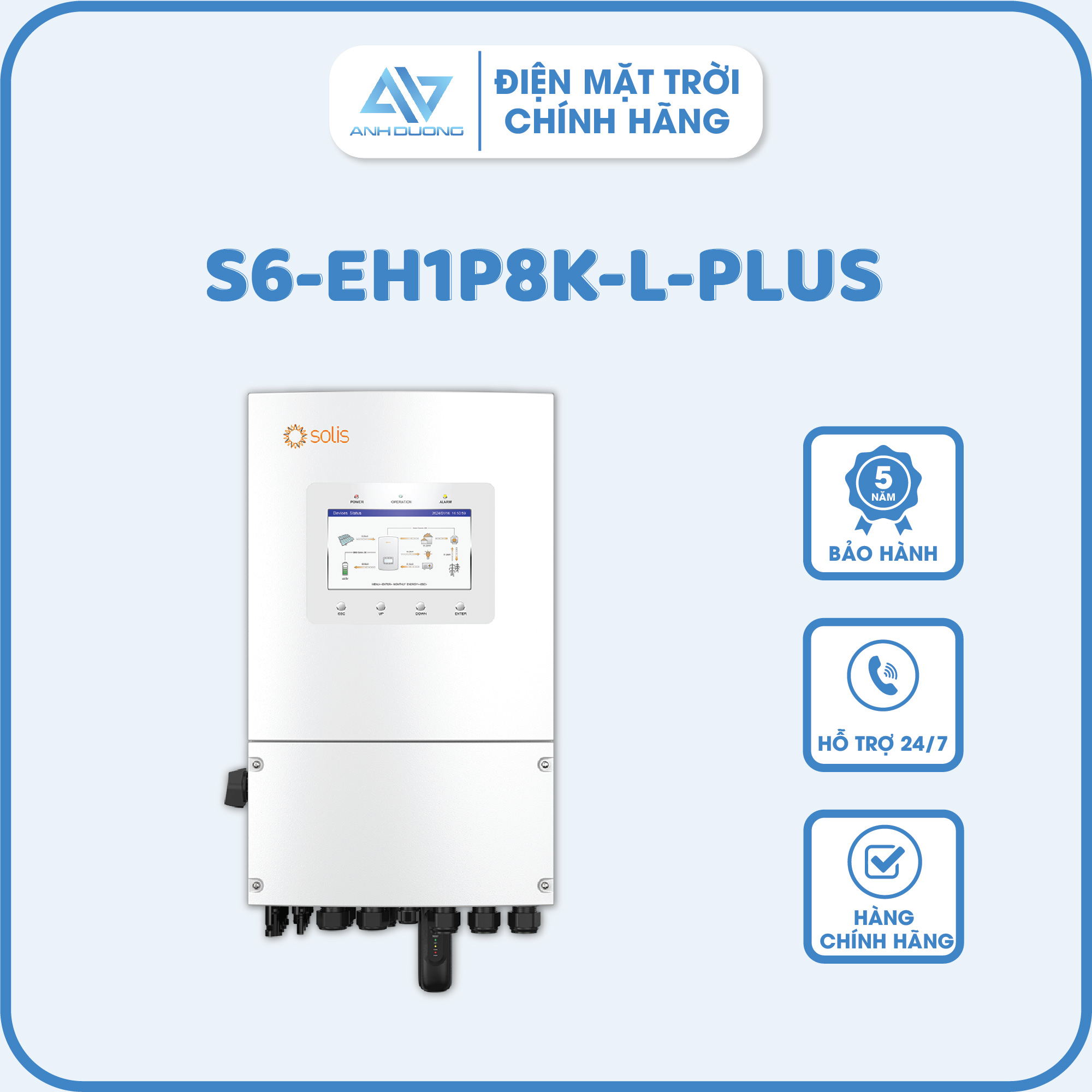 Inverter hybrid Solis S6-EH1P8K-L-PLUS - Inverter Hybrid Hùng Việt