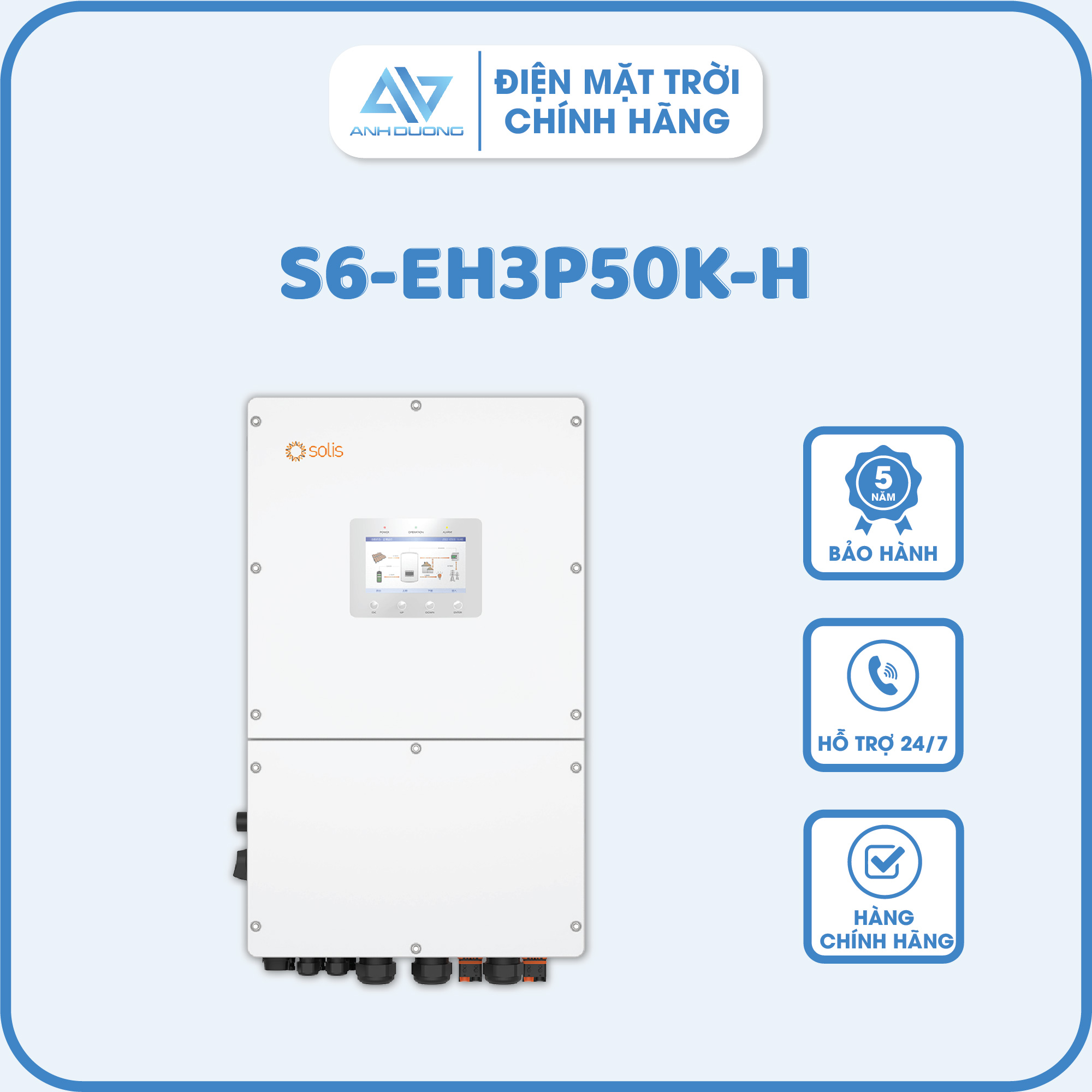 Inverter hybrid Solis S6-EH3P50K-H - Inverter Hybrid Hùng Việt