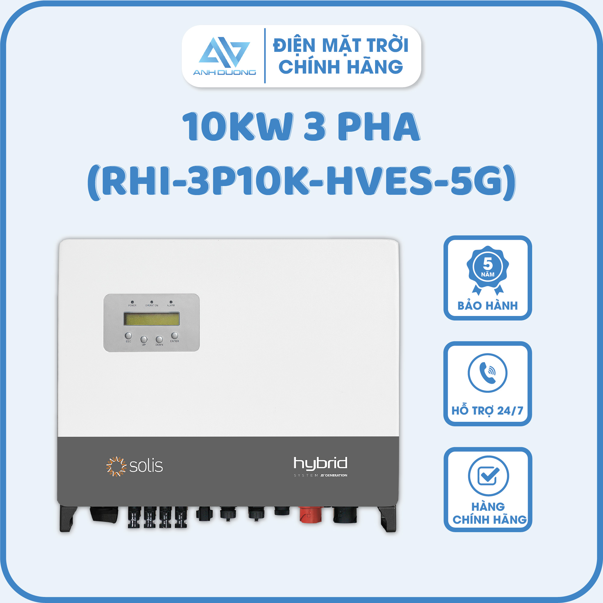 Inverter Solis Hybrid 10KW 3 Pha (RHI-3P10K-HVES-5G)